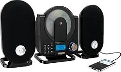 GPX HC208B Home Music System Vertical CD Player with AM/FM Radio and Digital Clock Includes Remote Control (Black)