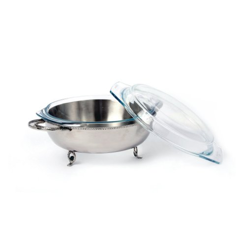 Star Home Georgian Round Server with 2-Quart Covered Baker