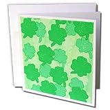 CherylsArt Holidays Saint Patricks Day - Shamrocks in Shades of Green - Greeting Cards-12 Greeting Cards with envelopes