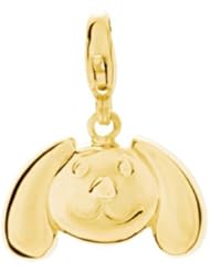 14K Yellow Gold Floppy Ear Dog Charm