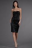 Black Stretch Satin Dresses by Nicole Miller