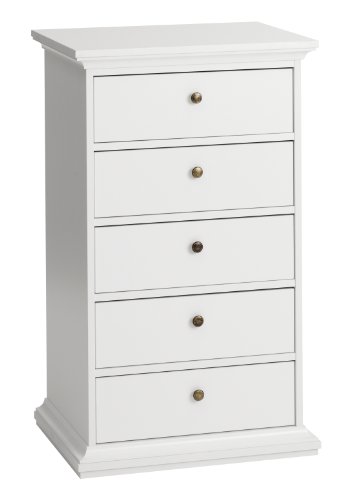 Tvilum Sonoma 5-Drawer Chest, White