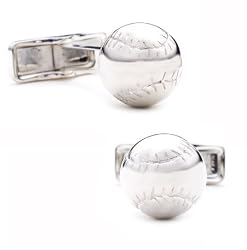 Sterling Silver Baseball Cufflinks