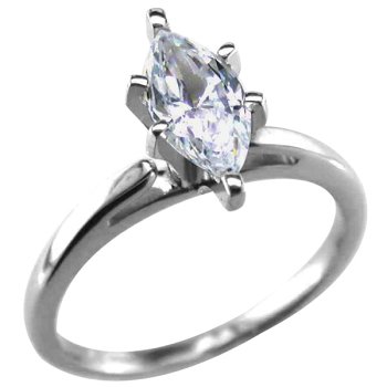 1 2 Carat Marquise Certified Diamond Solitaire Ring in 14K White Gold   5