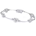 Sterling Silver 5mm Heart Shape Cz Bracelet 7