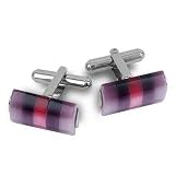 Forzieri Cat's Eye - Pink and Purple Ombre Curved Cufflinks