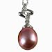 Natural Lavender 10-11mm Art Deco Interlocked 14k Gold Diamond Cultured Pearl Pendant w. Gold Chain Necklace - by Dahlia Classic Jewelry Collection