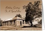 Boss Birthday - Old Building in Sepia Card