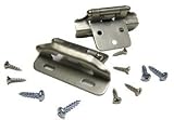 Semi-Concealed Cabinet Hinge, 1/4 Overlay, Partial Wrap, Satin Nickel.