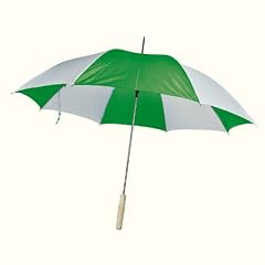 Stockschirm mit Holzgriff - Automatik - Regenschirm - Durchmesser 1m - Metallstange und -gest�nge - gr�n/wei�