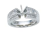 0.75 cts Princess Diamonds Engagement Ring - Platinum, 18kt White or Yellow Gold