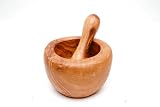 Berard Olive wood hand turned mortar and pestle, heavy wood small