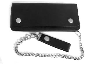 Enjoy Smile "BEST SELLER" BIKER / TRUCKER CLUTCH WALLET WITH SAFTY CHAIN BLACK** COOL GENUINE COW LEATHER
