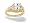 14K Yellow Gold Genuine Oval White Topaz and Diamond Antique Style Ring - Size 4