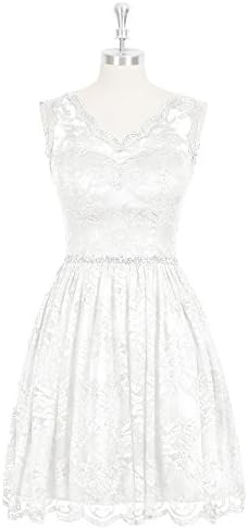 Emyrin Scallop Lace Hems Vback Skirt Belt Ivory Bridesmaid Dresses