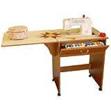 Arrow Sewing Cabinet Lucy Movable Sewing Table with Manual Lift Console Cabinet - Oak Finish