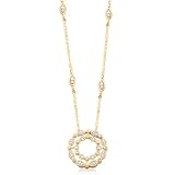 10k Yellow Gold Diamond Double Circle Pendant (1/7 cttw, I-J Color, I2-I3 Clarity), 18.25"