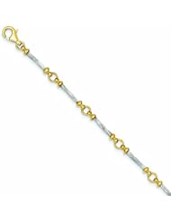 Genuine 14K Two-Tone Bracelet 7.5 Inches 6 Grams Of Gold 100% Satisfaction Guaranteed.