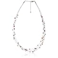 Valero Pearls pearls4girls Damen-Halskette S��wasser-Zuchtperlen wei� orig. Swarovski Elements orange / rot 43 cm + 5 cm 400551