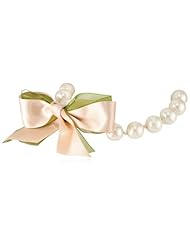 Betsey Johnson "Vintage Bows" Pearl Bow and Ribbon Collar Necklace, 23"