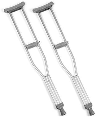 Underarm Crutches Aluminum Lightweight, Medium Adjustable Pair