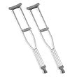 Duro-Med Push Button Aluminum Crutches with Accessories, Adult, Silver/Gray