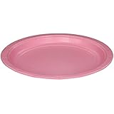 Amscan Big Party Pack 50 Count Paper Dessert Plates, 7-Inch, New Pink