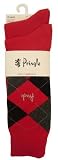 Red Argyle Socks by Pringle (2 Pairs)