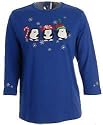 C.B. Casual ¾ Sleeve Penguins Tee WHITE X - Large Misses