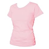 Soft Pink Solid color Classic Super soft 100% cotton longer womens and girls tee shirt. Extra Large