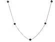 14k White Gold Natural Emerald 10 Station Necklace Pendant Ct.tw 1.05