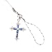 Hand Crafted Cellular Phone Charm - Cross Jewel - Blue