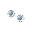 14K Yellow Gold Prong Set 5 MM Aquamarine Earring Studs