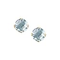 14K Yellow Gold Prong Set 4 MM Aquamarine Earring Studs
