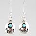 Small Sterling Silver and Turquoise Bear Paw Dangle Earrings, #10874