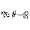 Tiny Sterling Silver Elephant Stud Earrings