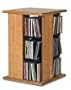 CD / DVD / VHS 144 Solid Wood Spinner Storage Rack in Oak Finish