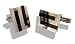 Solid Silver Onyx Set Geometric Men's Cufflinks