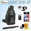 Lowepro SlingShot 100 All-Weather Digital Camera Backpack Black + Accessory Kit w/ Free Gift