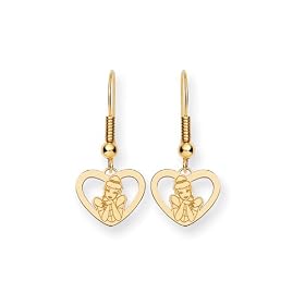 Disney Cinderella Heart Dangle Wire Earrin - Gold Plated Silver