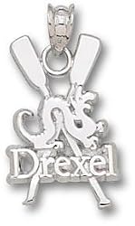 Drexel Univ Oars Charm/Pendant -14K/10K, Stainless Steel or Gold Plated