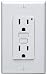 Leviton 7599-W 15 Amp, 125 Volt Receptacle, 20 Amp Feed-Through, SmartlockPro GFCI, Wallplate and Screws Included, White