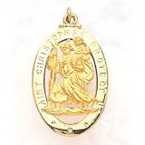 Saint Christopher Medal 14kt Gold - B0002CWSOC