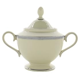 Lenox Tuxedo Platinum Ivory China Sugar Bowl by Lenox
