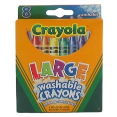 Binney and Smith Large Washable Crayons, Assorted Colors, Box of 8 by Binney & Smith
