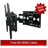 Dual Arm Wall Mount Bracket 26 In Extension for Sony Bravia 36 ,37, 40, 42, 46, 50 , 52, 55 inch HDTV Free 7 ft HDMI cable 1VH