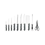 11 Piece Cutlery Set with Wood Cutting Board by Maxam