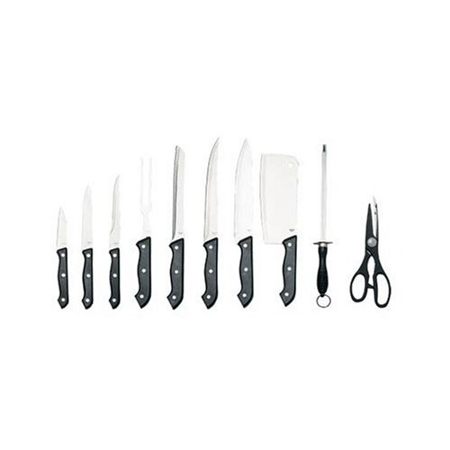 11 Piece Cutlery Set with Wood Cutting Board by Meat Carving Sets