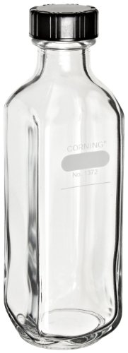 Corning Pyrex Narrow Mouth Milk Dilution Bottles, Graduated with Screw Cap (Culture Bottles), 160mL (Pack of 12)
