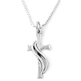 BobSiemonSterlingSilverWrappedCrossPendantNecklace,18